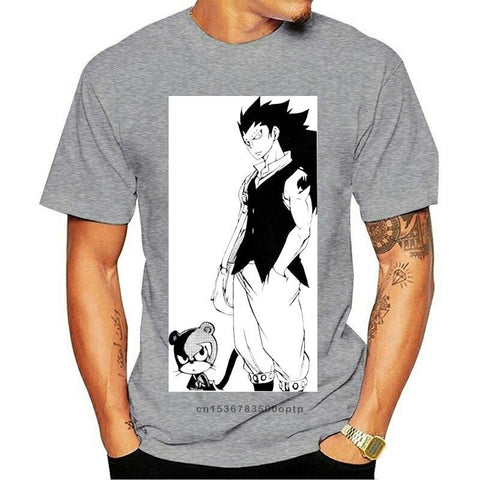 T Shirt Fairy Tail Gris Gajeel et Pantherlily Homme
