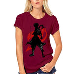 T Shirt Fairy Tail Natsu Bordeau et Rouge Femme