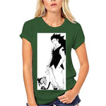 T Shirt Fairy Tail Vert Gajeel et Pantherlily Femme