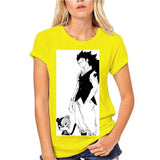 T Shirt Fairy Tail Jaune Gajeel et Pantherlily Femme